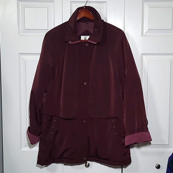 AB II Plum/Wine Colored Jacket, Zips Closed, American Bazaar,  size 1X - Picture 1 of 8